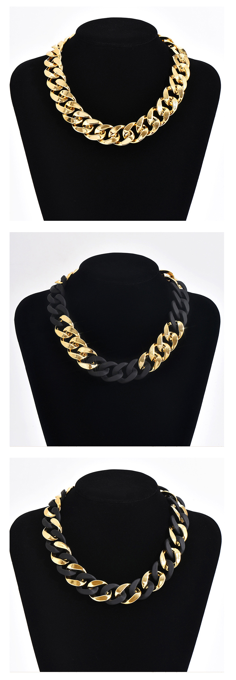 38g Weight Necklace Classification Arylic Chain Material cuban link chain Chain Type Hip-Hop Simple Style Geometric Acrylic Cuban Link Chain Chain Necklaces Wholesale