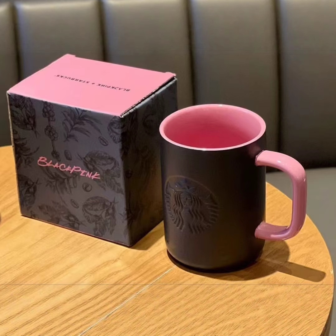 Star Daddy blackpink copos de oro negro tazas de cerámica de oficina en el hogar tazas de café de mesa en stock