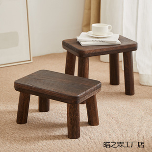 2025 New Durable Small Stool Solid Wood Household Shoe Changing Stool Low Stool Square Stool Small Bench Small Wooden Stool Baby Stool