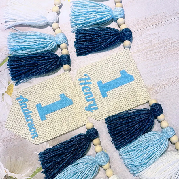 Personalizado estilo bohemio de un año de cumpleaños bebé bancarta silla alta estilo rustico pastel accesorios de fotografía