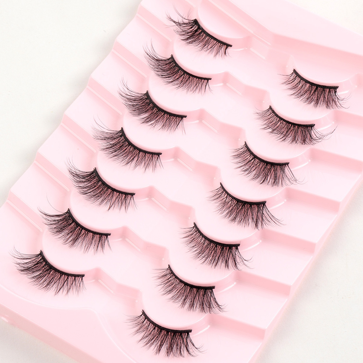 Comercio exterior explosivo diez pares de fibra química pestañas falsas, pelo frito europeo y americano, simulación estereoscópica, capas, pestañas grandes, mujeres