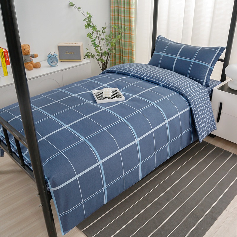 Juego de algodón de tres piezas para dormitorio de estudiantes, juego de seis piezas de algodón puro, funda de edredón, litera, kit de dormitorio, compra al por mayor