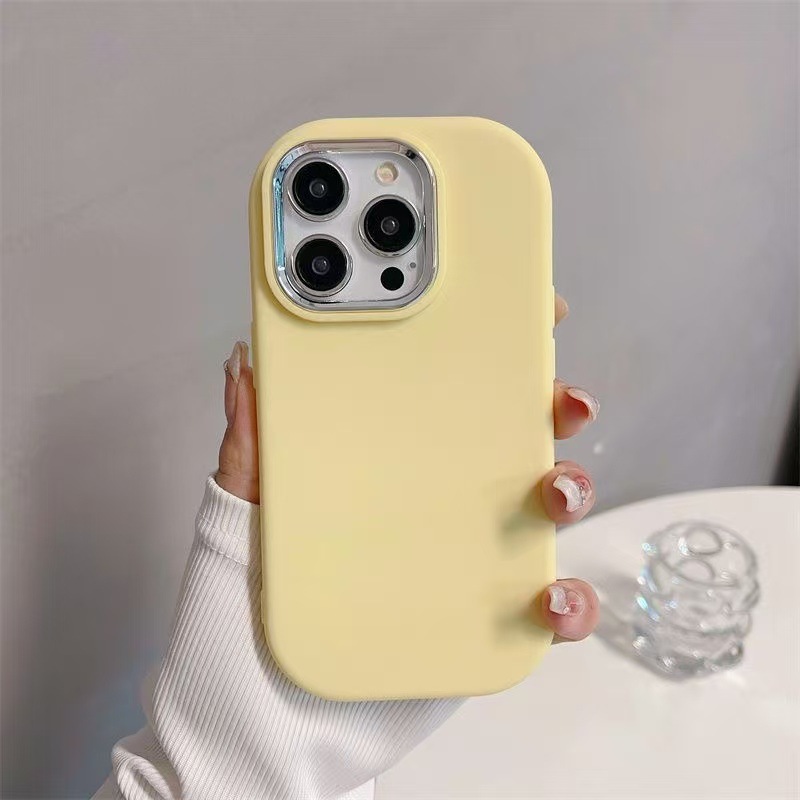 Chica gorda de color puro para Apple 16pro funda para teléfono móvil nuevo 15promax galvanoplastia 14/13/12 anti-caída 11x