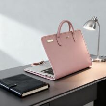 跨境防水pu电脑包兼电脑保护壳笔记本电脑手提包粉色少女风手提包