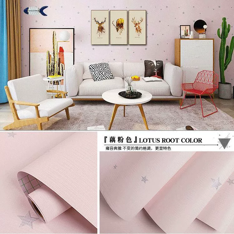 Wallpaper Star Pure Color Self-Sticking (61 cm × 1 m), Waterproof, Thick & Thin Color Options