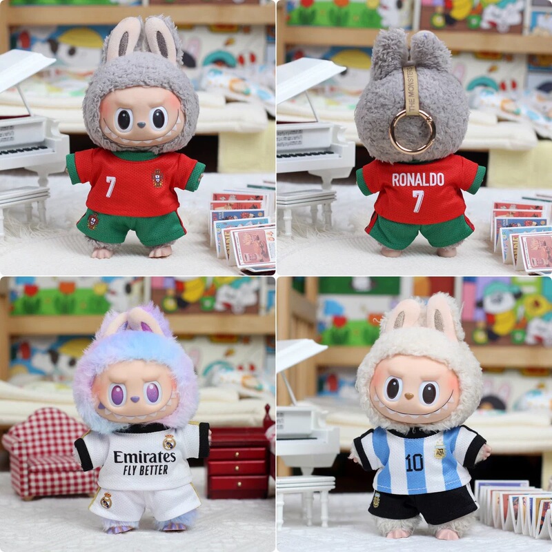 Only clothes] 17cm pull cloth doll vinyl pendant doll clothes football clothes sports clothes heart Macaron