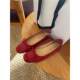 MIDING Mi-cho Comfortable and Joker ~ Inner Height-increasing Single-layer Shoes Women's Temperament Shallow Bow Ballet Pumps