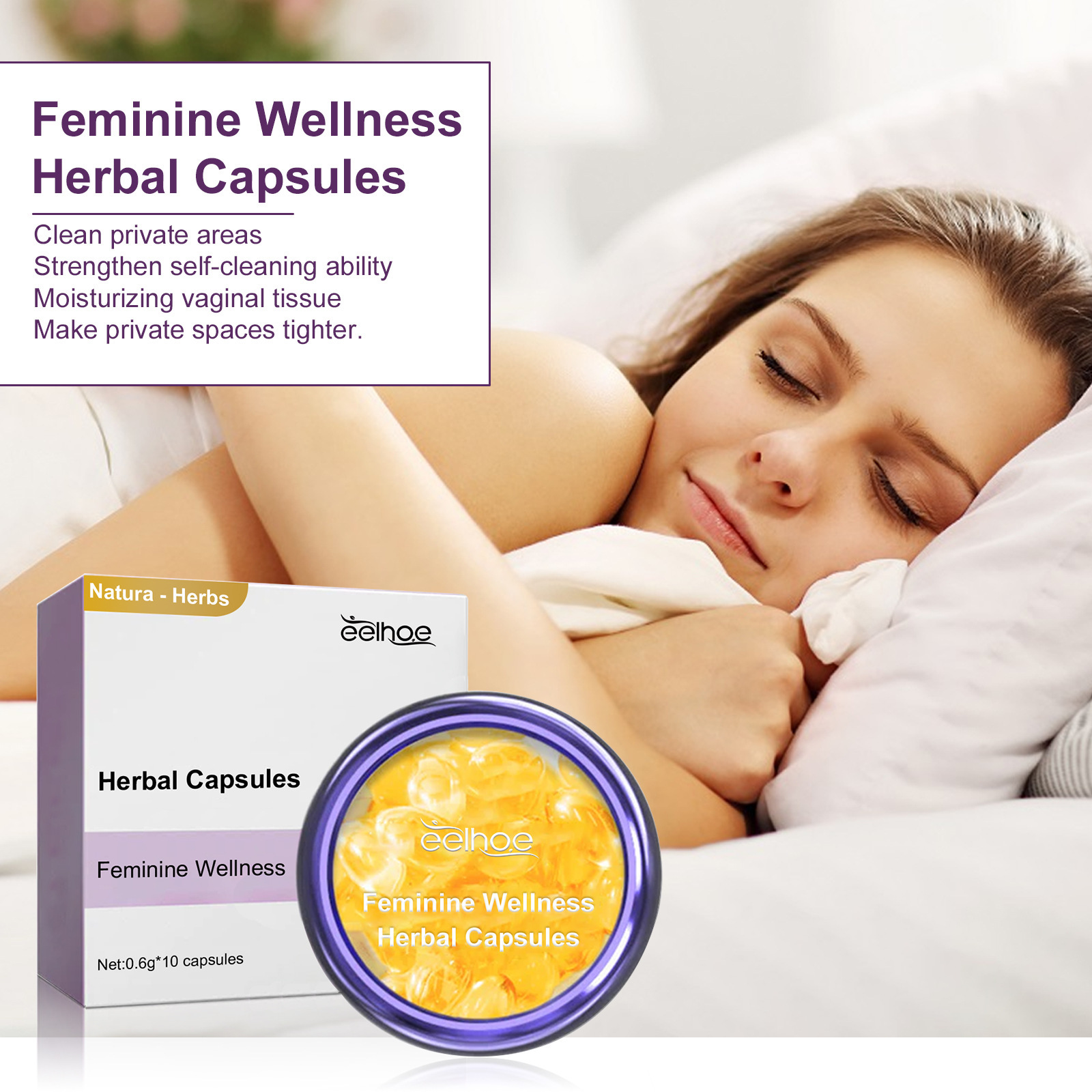 EELHOE Women's Care Kräuterkapseln lindern Juckreiz, reinigen den Geruch, sind mild und nicht reizend_voghion.com