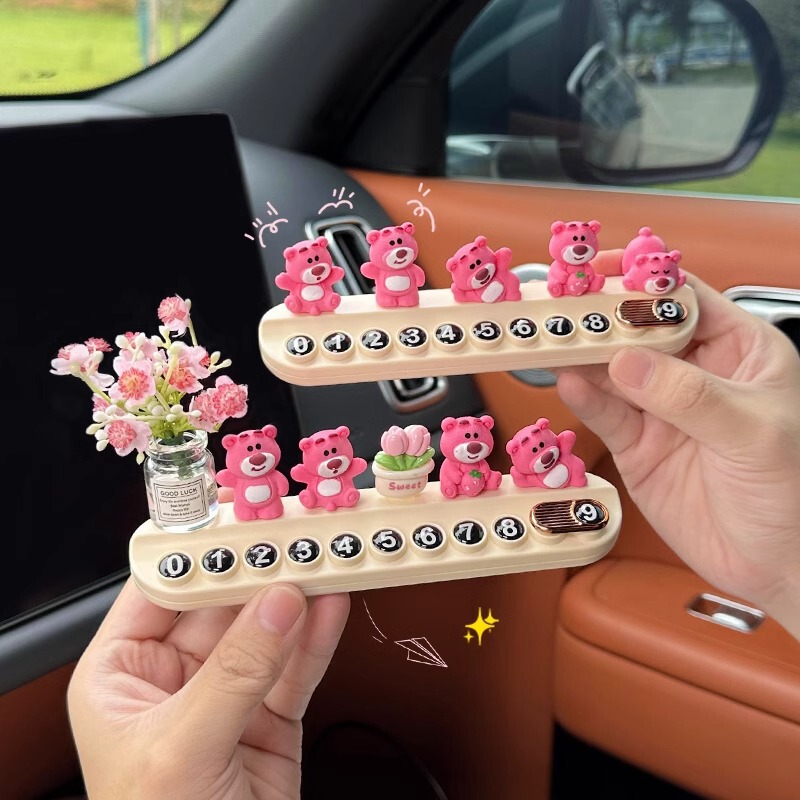 Temporary Car Moving Phone Number Plate, Temporary Parking Number Plate, Car-Mounted Aromatherapy Parking Sign, Temporary License Plate, Parking Sign