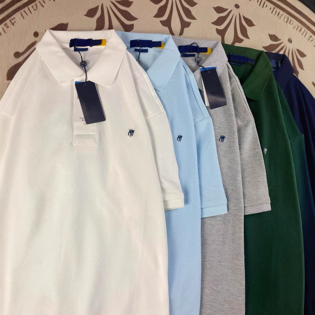 RL Laff Pony логотип рубашка поло женская футболка трансграничная классическая экспортная рубашка с короткими рукавами из чистого хлопка с вышивкой из чистого хлопка