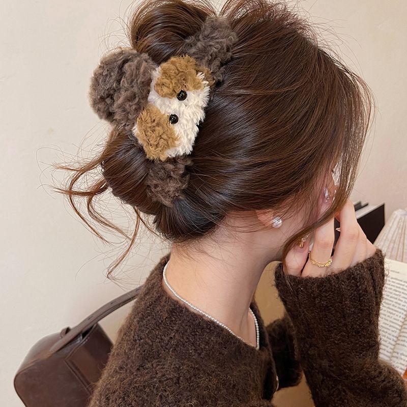 2 # Dark brown teddy curly-haired rice puppy about 13.5cm