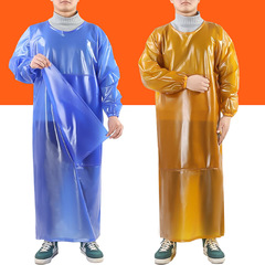 Leather apron with long sleeves, thickened cowhide, waterproof, oil-resistant, wear-resistant, acid and alkali-resistant, for chemical industry, slaughterhouse, stone processing, and other industries.