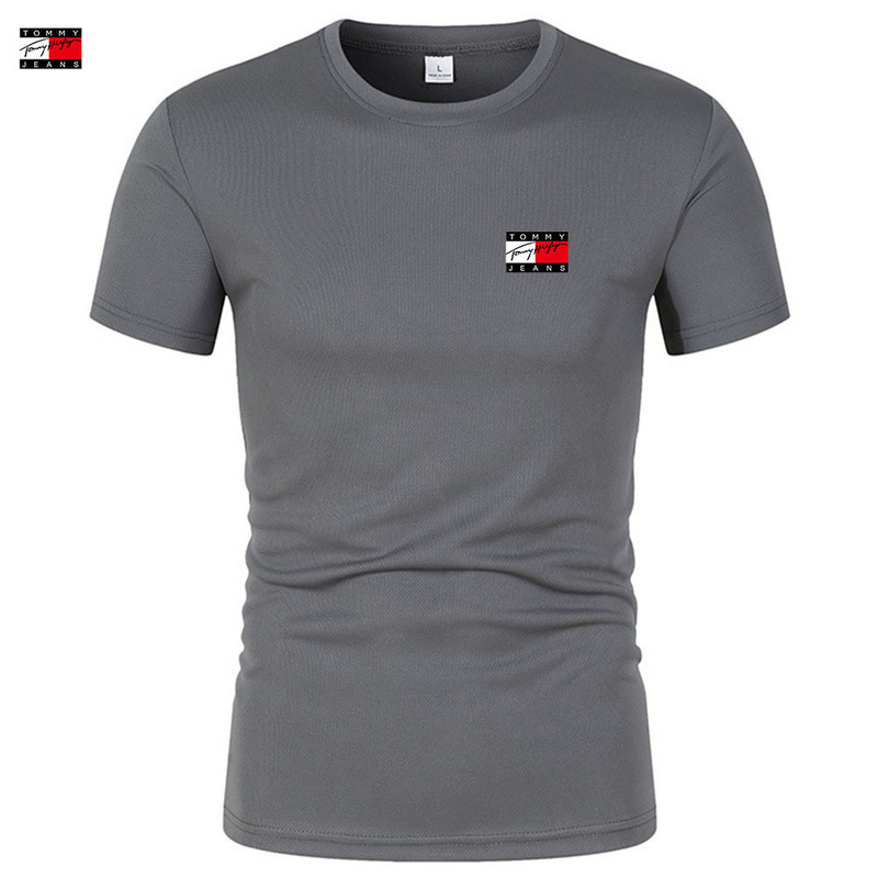 クロスボーダー夏メンズ半袖Tシャツメッシュ通気性カジュアルスポーツトップラウンドネックプリント半袖シャツ在庫あり|undefined