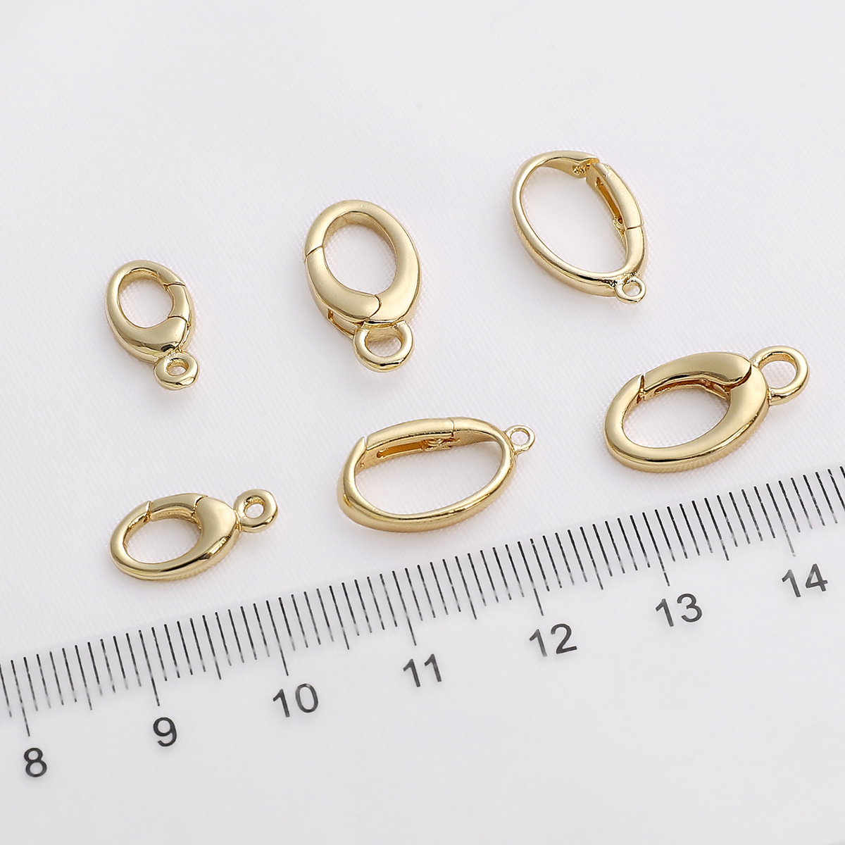 1 Piece Quantity 1 Piece 7 * 14mm Copper 14K Gold Plated Solid Color Polished Lobster Clasp Jewelry Accessories