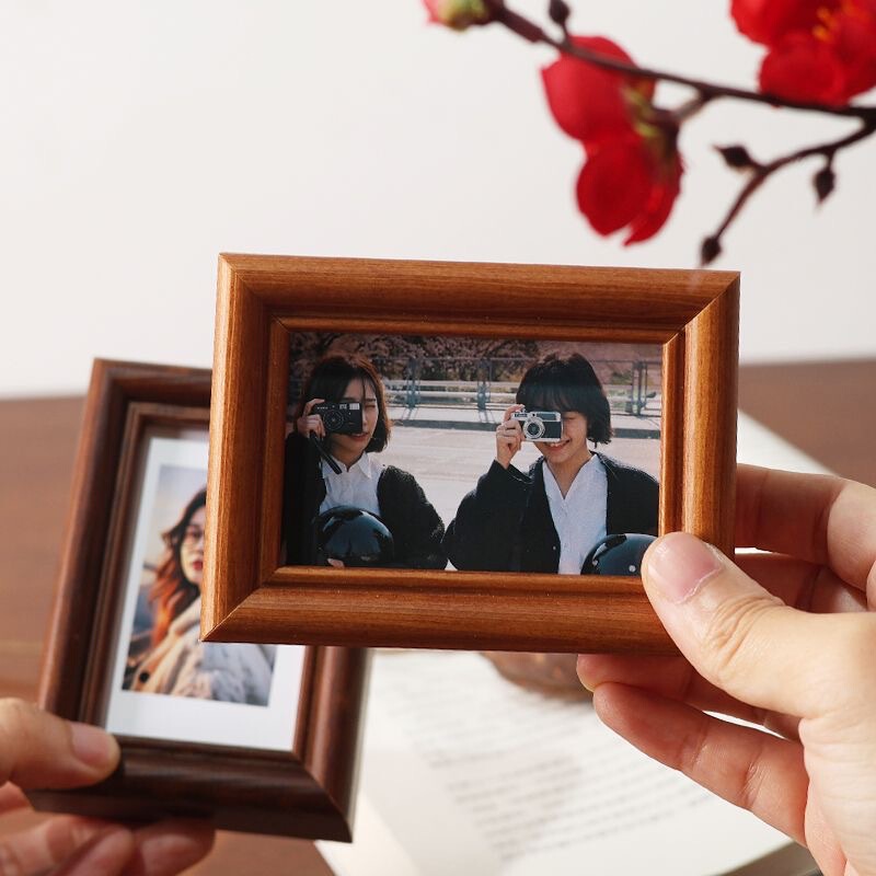 Mini Solid Wood Photo Frame for Tabletop, Photo Printing, 3inch X 4inch 5inch Commemorative Picture Frame, Wooden DIY Desktop Ornament
