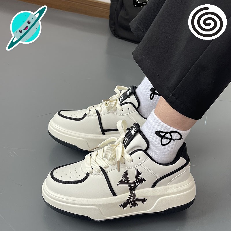 Retro printed thick-soled heightening sneakers for women couples sneakers casual shoes Korean fashion Harajuku running shoes for men new