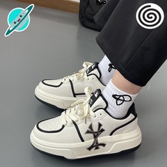 Retro printed thick-soled heightening sneakers for women couples sneakers casual shoes Korean fashion Harajuku running shoes for men new