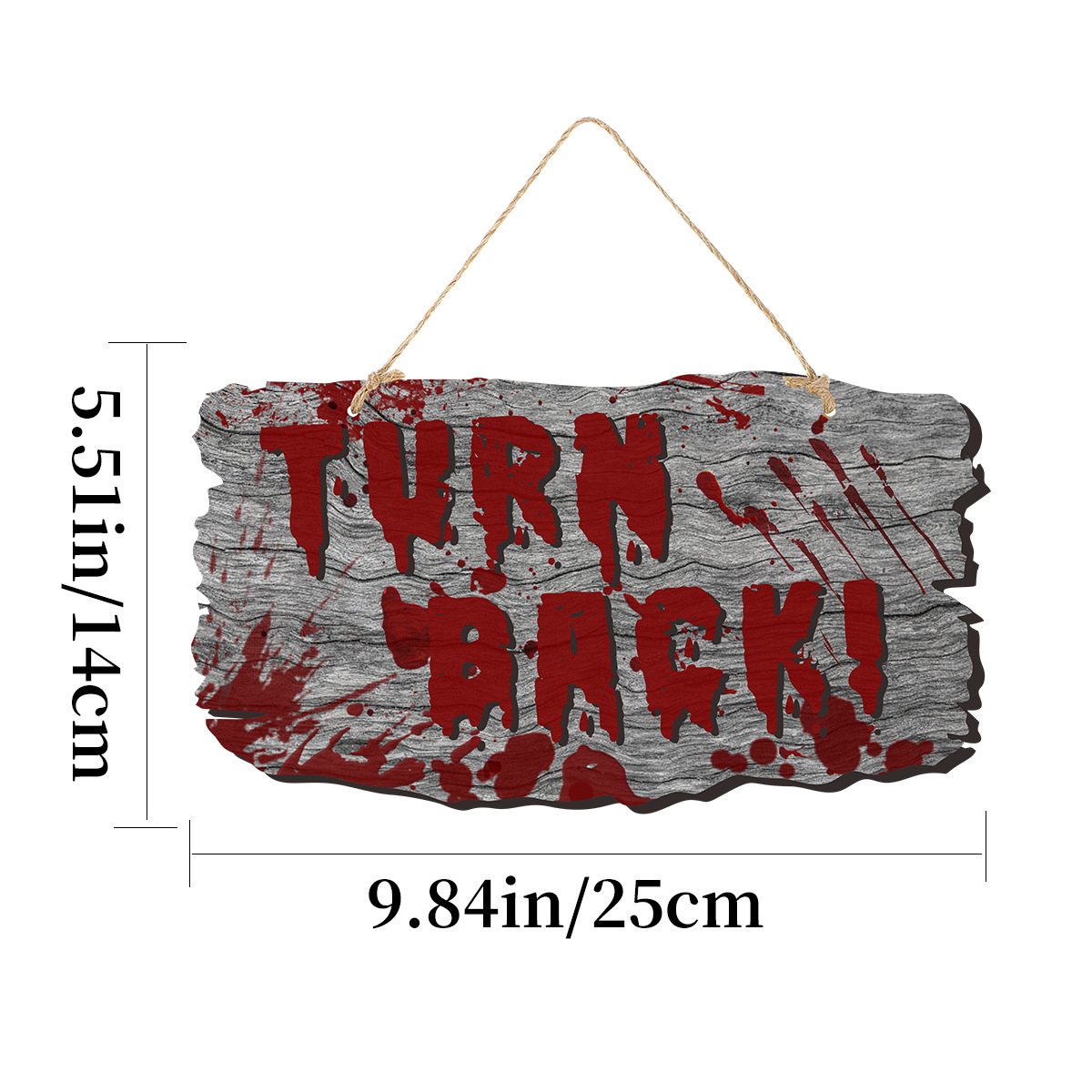 Halloween drewniany numer drzwi duch festiwal nawiedzony dom horror atmosfera dekoracja z odciskiem dłoni krwi wiszące personalizacja_voghion.com