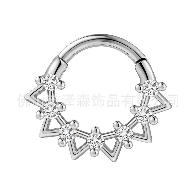 F136 Titanium Alloy Nose Ring Seamless Diamond Stud Body Piercing Jewelry 1.2x8mm detail image 8
