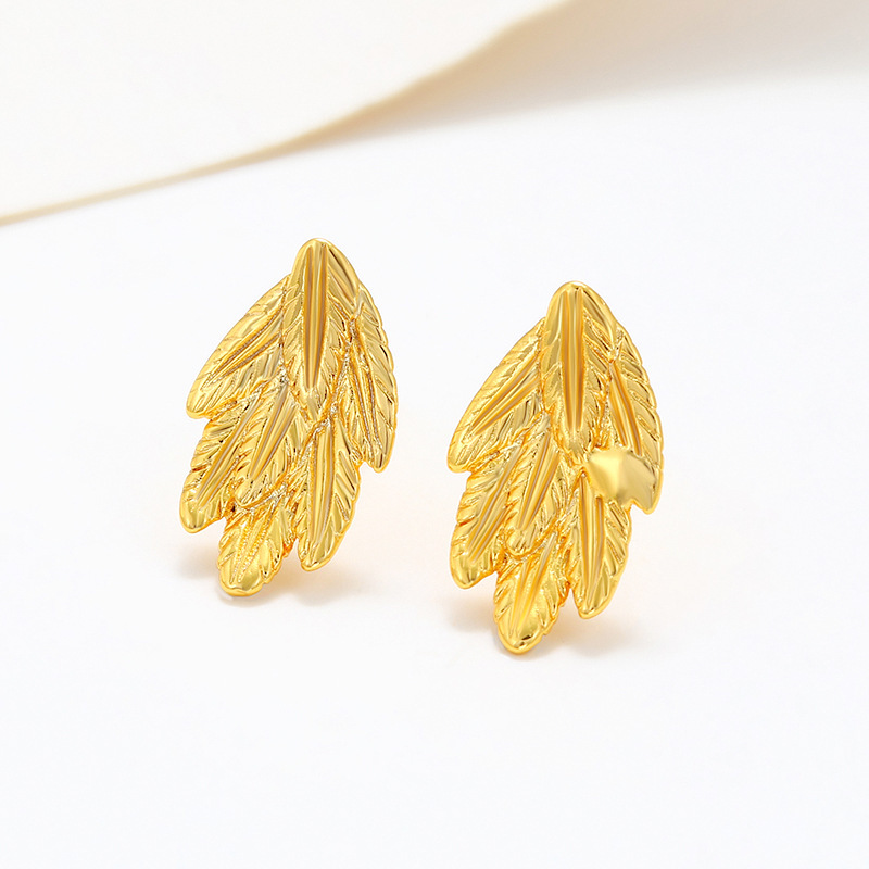 Pendientes de Botón Xuping, Modernos, Chapados en Oro, Simples, Versátiles, Exquisitos, Sin Circonitas, Joyería al por Mayor Transfronteriza