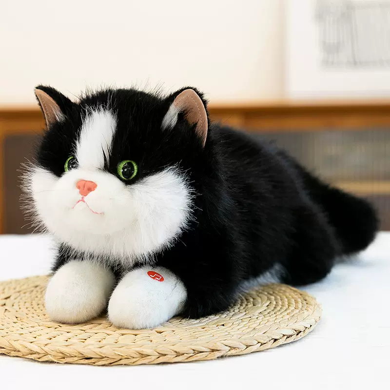 跨境仿真会叫布偶猫玩偶毛绒玩具呆萌小猫咪公仔儿童娃娃女友礼物