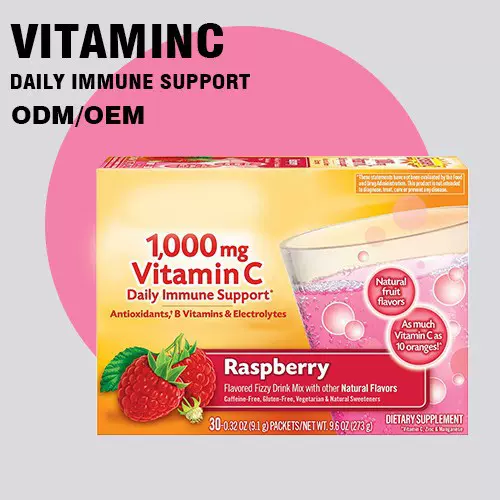 VITAMINC 跨境专供维生素c泡腾片草莓味TK亚马逊美区ODM/OEM