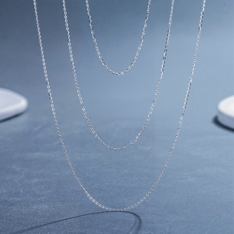 S925 Pure Silver Versatile Layered Wear High-End 25-Link O Chain Without Pendant Plain Chain Fine Chain Clavicle Chain S925 Pure Silver Versatile Layered Wear High-End 25-Link O Chain Without Pendant Plain Chain Fine Chain Clavicle Chain