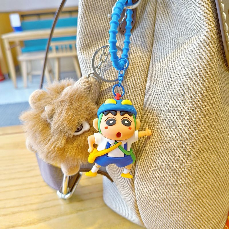新しいクレヨンしんちゃん漫画キーホルダーかわいいスクールバッグペンダントカップル車のキーチェーン多用途バッグアクセサリー|undefined
