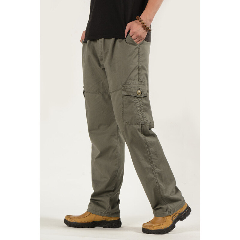Spring and Summer Men's Work Pants, Thin Style, Loose Straight Casual Pants, Outdoor Sports Pants, Middle-Aged Men's Long Pants