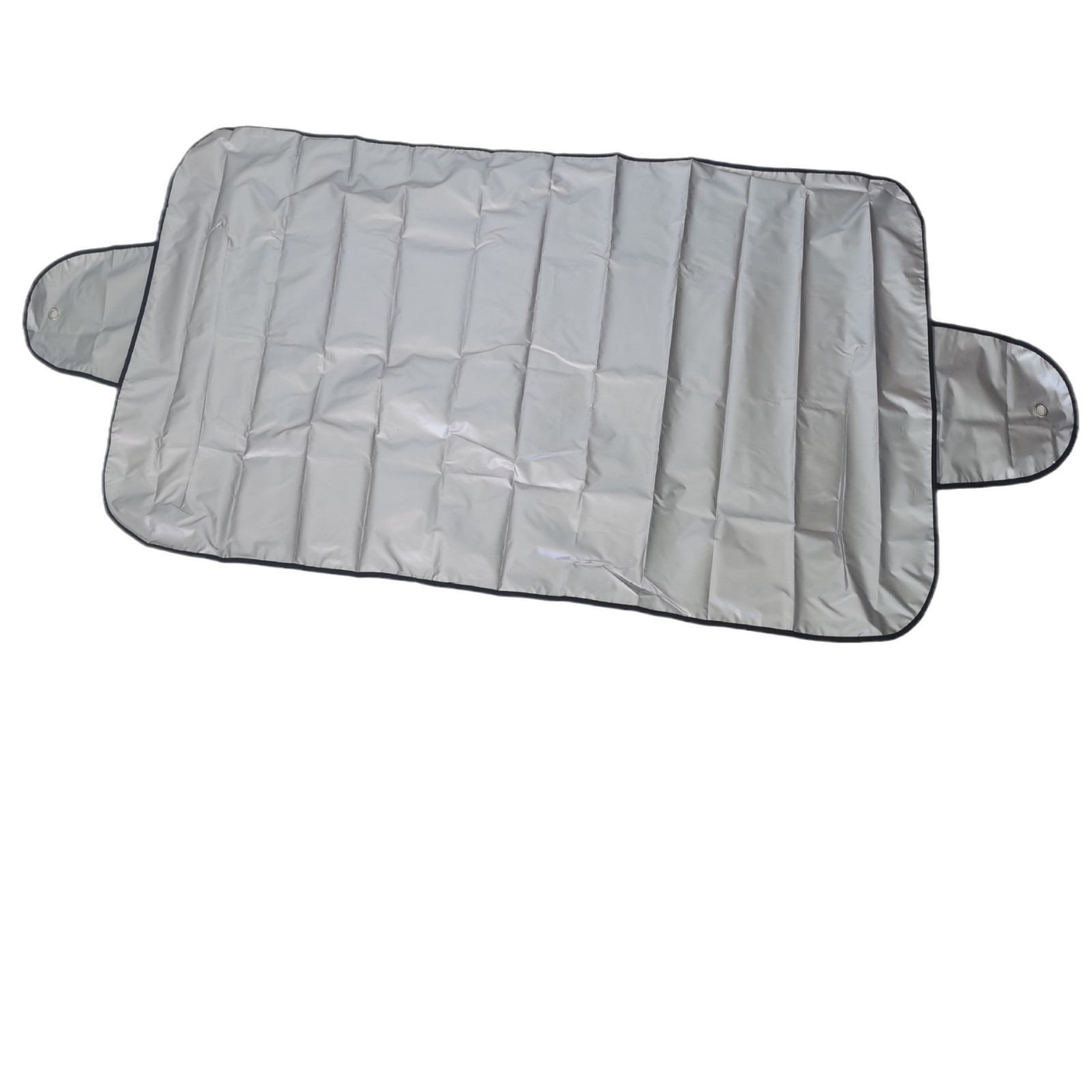 Auto nieve cubierta de tela plateada para cubrir el parabrisas frente a la crema anticongelante más patrón más logotipo de fábrica cabello recto