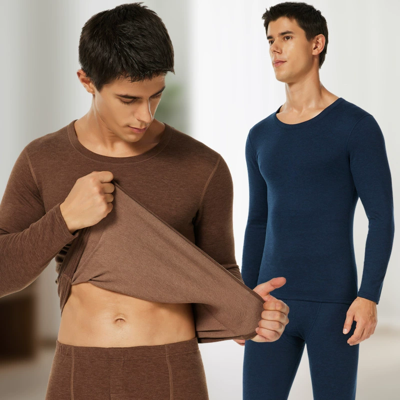 Сатиновый теплый комплект для любимого, теплое термобелье, брюки, Slim fit