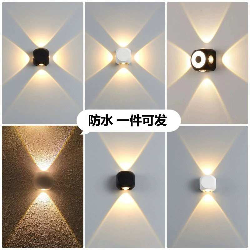 Светодиодный наружный светильник вверх и вниз прожекторы Cross Star Hotel Villa двор проход крыльцо шар маленький настенный светильник простой