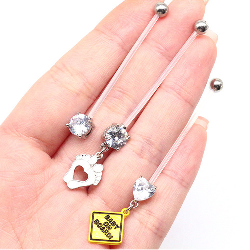 Gaibei European and American cross-border pregnant women's belly button ring, ankle ring, navel ring, navel nail, navel ornament, zircon belly button ring manufacturer