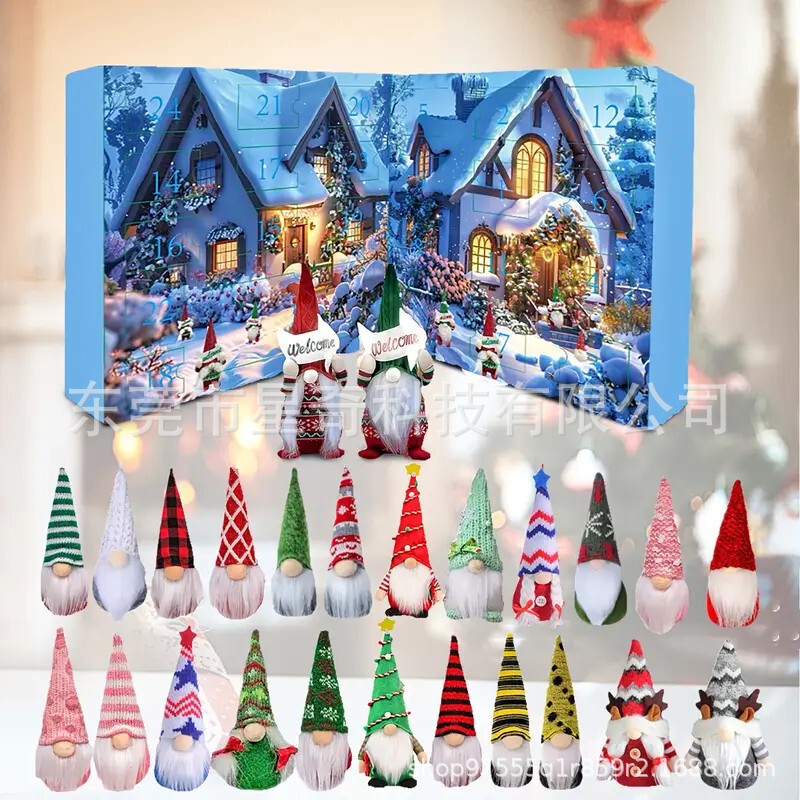 跨境Christmas Gnome Advent Calendar 2025圣诞节侏儒降临日历|undefined