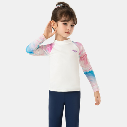Momasong children's swimsuit split girl's long-sleeved long pants seaside sun protection swimsuit girl's swimsuit
