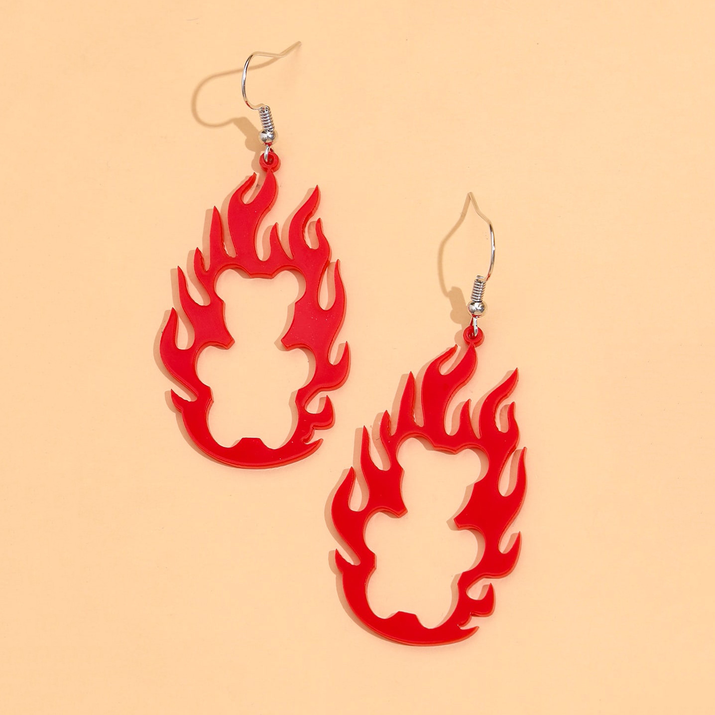 Retro Creative Acrylic Hollow Flame Earrings display picture 2