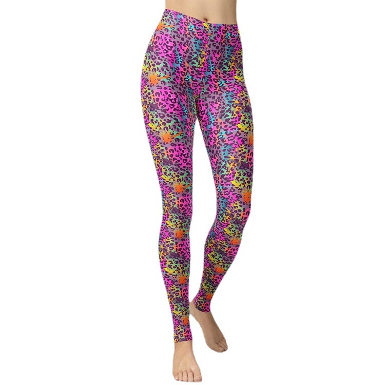 Abbigliamento da donna multicolore stampato slim fit fianchi sollevamento snellente grandi dimensioni corsa yoga fitness leggings_voghion.com