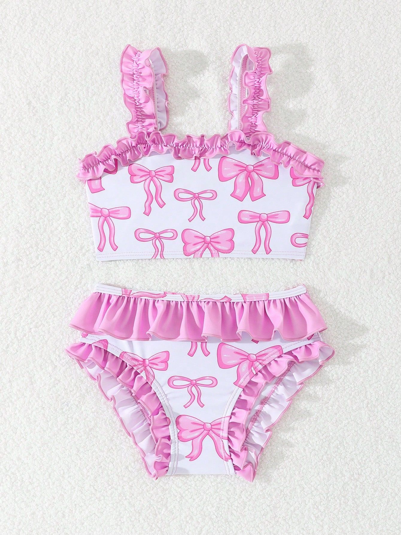 Bikini de dos piezas con flores para niña moda de baño_voghion.com