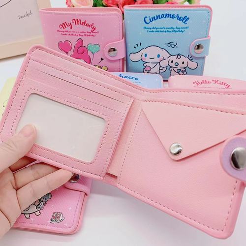 Cartoon Collection PU Wallet Foldable Button Leather Purse Kurumi Pochi Dog Children Super Cute Inner Pocket Wallet
