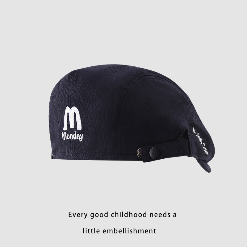 Sombreros anti-belé, sombreros para niños y niñas, sombreros de pintores, primavera y otoño, 2024 nuevo estilo retro de estilo de puerto, sombreros de boca de pato, marea