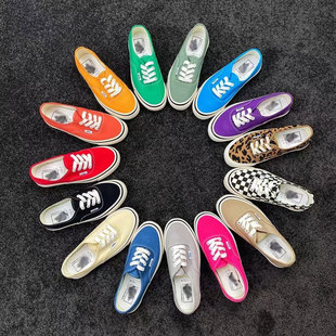 Putian Vance Anaheim Women's Shoes New Era Green Red Orange Solid Color Men's Low Canvas Shoes