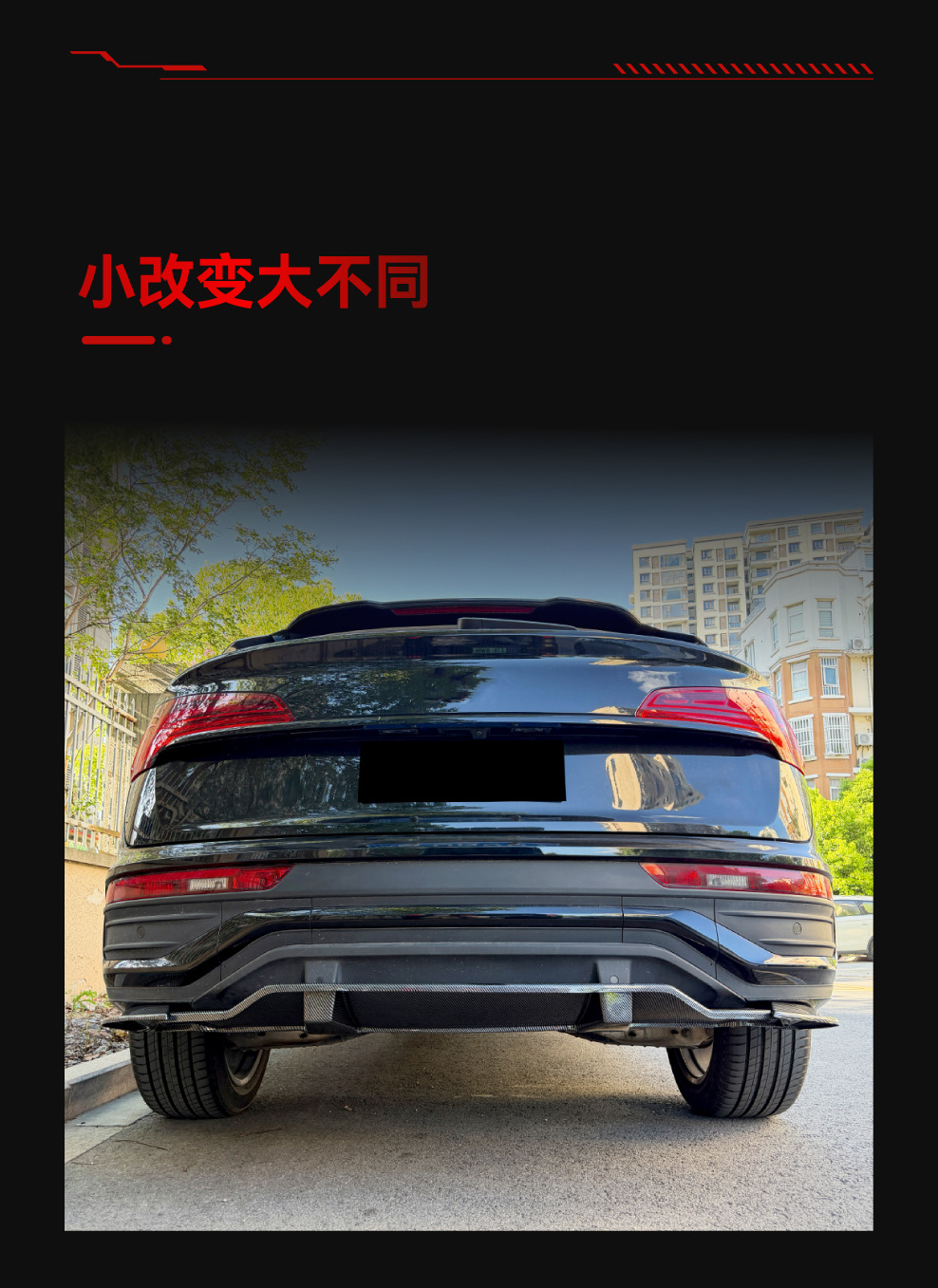 Suitable for 2021-2025 Audi Q5 FY Sportback Sline rear lip spoiler modification