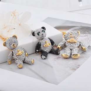 Empress of the West Flash Diamond Event Bear Forest Style Niche Design High-End Cute Necklace Internet Celebrity Necklace