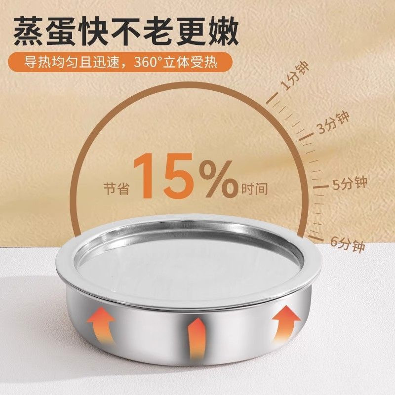 蒸蛋碗不锈钢鸡蛋羹专用蒸盘带盖家用食品级蒸碗炖盅耐高温|undefined