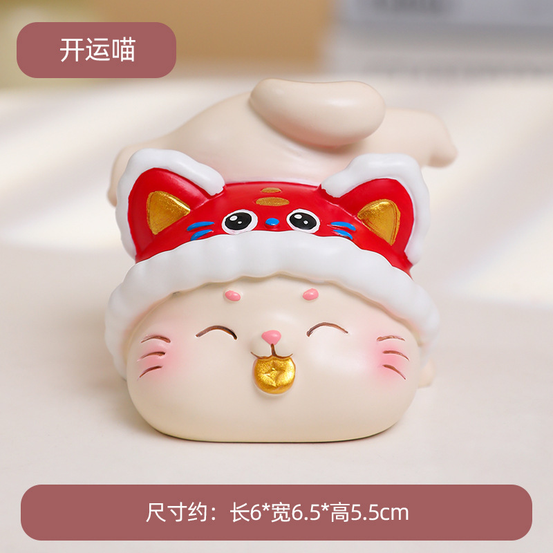 Ornamen kecil kucing Beruntung (koin emas tusuk)