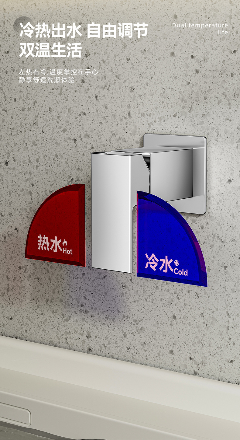 Cross-border foreign trade concealed wall-mounted waterfall faucet, hot and cold built-in bathroom washbasin, countertop wall-mounted type undefined