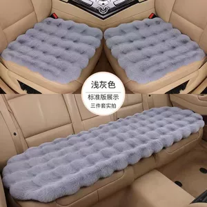 Car Seat Cushion Winter Free Shipping Rabbit Fur Plush No Backrest Three-Piece Set Thickened Winter Bubble Velvet Seat Cushion Thickened for Warmth