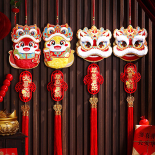 New Year Decorative Fuzi Pendant 2025 Year of the Snake Spring Festival Gate Plush Zodiac Pendant New Year Living Room Home Decoration