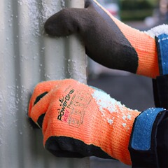 Winter Northeast Waterproof Cotton Work Gloves, Unisex Labor Wear, Durable Slip-Resistant, Thick Insulated, Warm and Cold-Proof, Orange