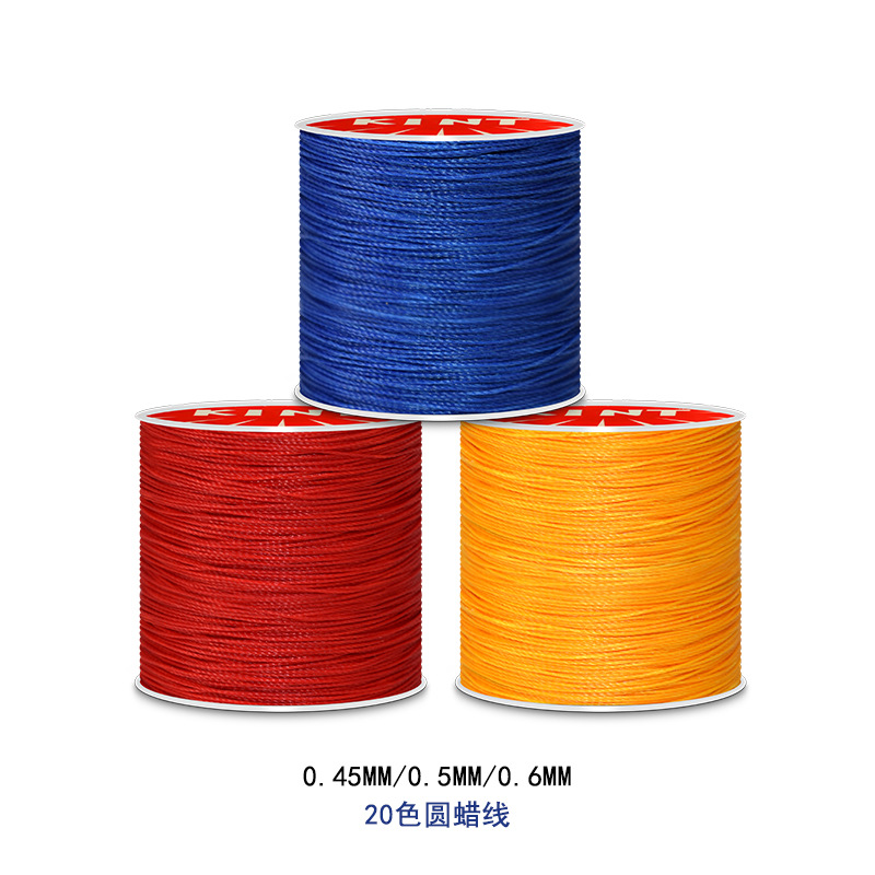 Cuerda de algodón KNT cuerda de poliéster cuerda trenzada de color hilo de cera de cuero DIY cuero hecho a mano redondo hilo de cera pulsera cuerda de cabeza